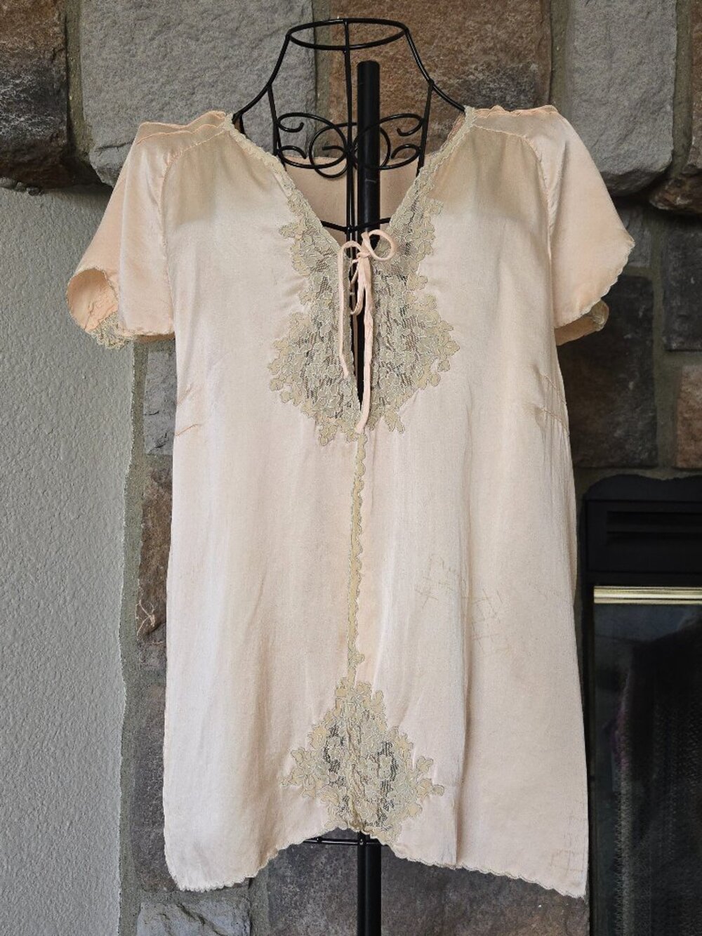 Antique Pure Silk Handstitched Bed Jacket
